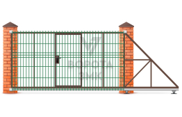 Ворота откатные из сетки 2500×3000 ЗМК-7875