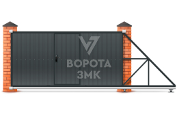 Дачные откатные ворота 2250×2800 ЗМК-7336
