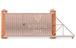 Откатные ворота под ключ 2200×3200 ЗМК-7329