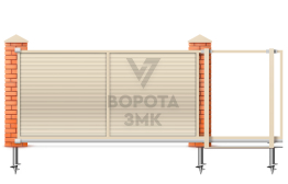 Ворота механические откатные 3500×2000 под ключ ЗМК-7198
