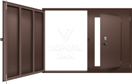Распашные ворота с калиткой ЗМК-5074